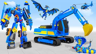 Snow Excavator Robot Car Games Ảnh chụp màn hình 2