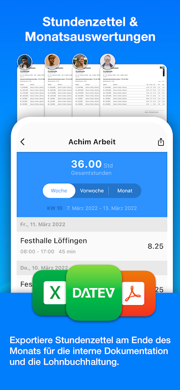 Achim App Arbeitszeiterfassung Screenshot 2