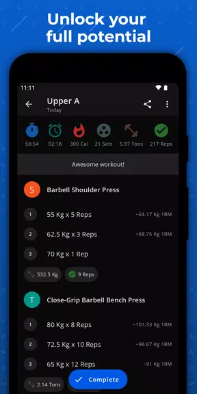 Progression - Fitness Tracker 螢幕截圖 1