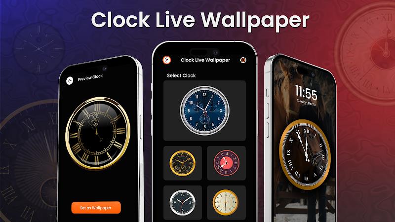 Analog Clock Wallpaper：3DClock Schermafbeelding 1