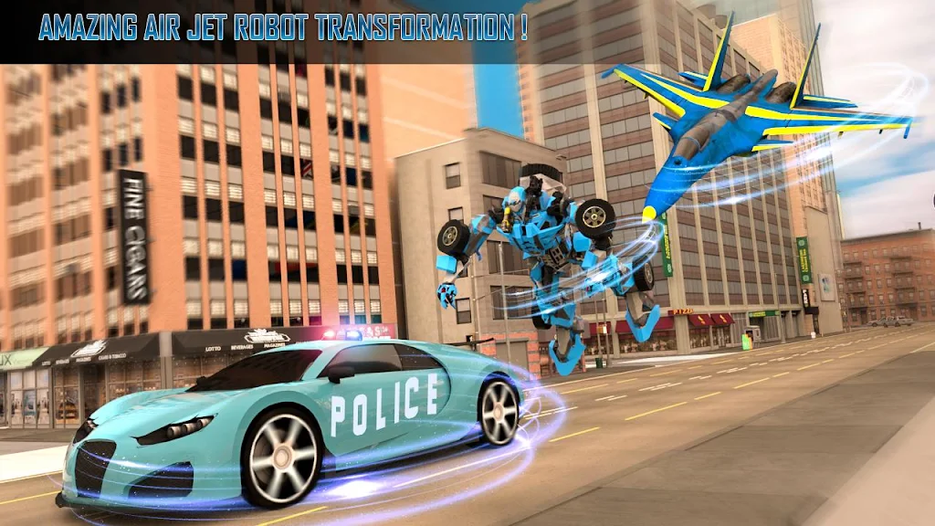 Police Air Jet Multi Robot Shooting Game Zrzut ekranu 1