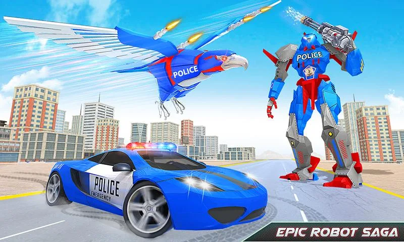 Flying Eagle Robot Car Games स्क्रीनशॉट 1