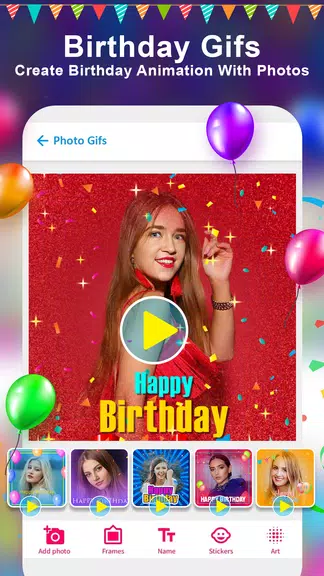 Birthday Photo Frame Maker App ဖန်သားပြင်ဓာတ်ပုံ 1