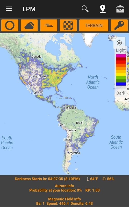 Light Pollution Map - Dark Sky Capture d'écran 0