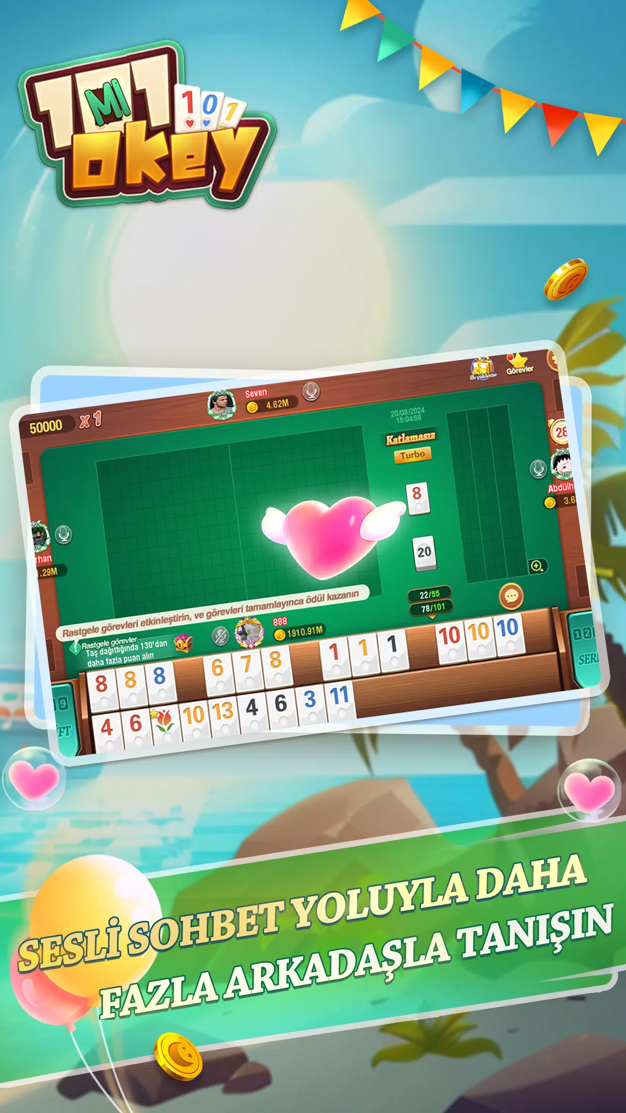 101 Okey Mi&Tavla Capture d'écran 3