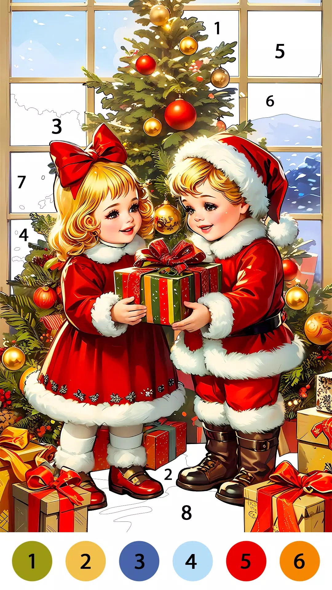 Christmas Cute Coloring Game Ekran Görüntüsü 0