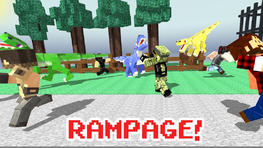 Blocky Dino Park Raptor Attack ภาพหน้าจอ 2
