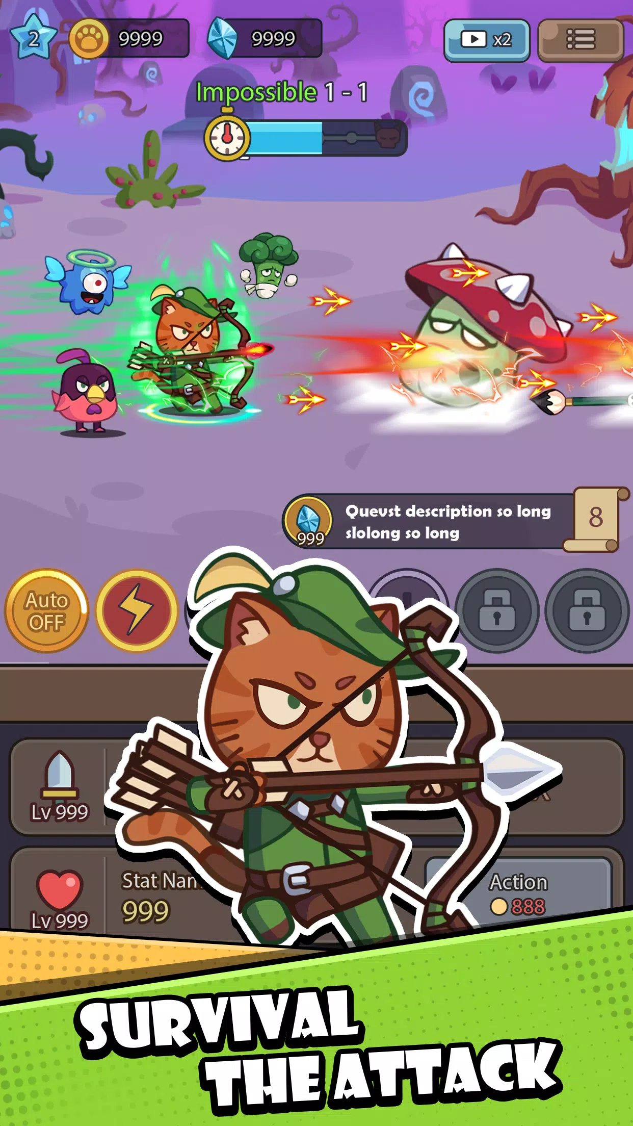 Cat Hero: Idle RPG War ဖန်သားပြင်ဓာတ်ပုံ 1