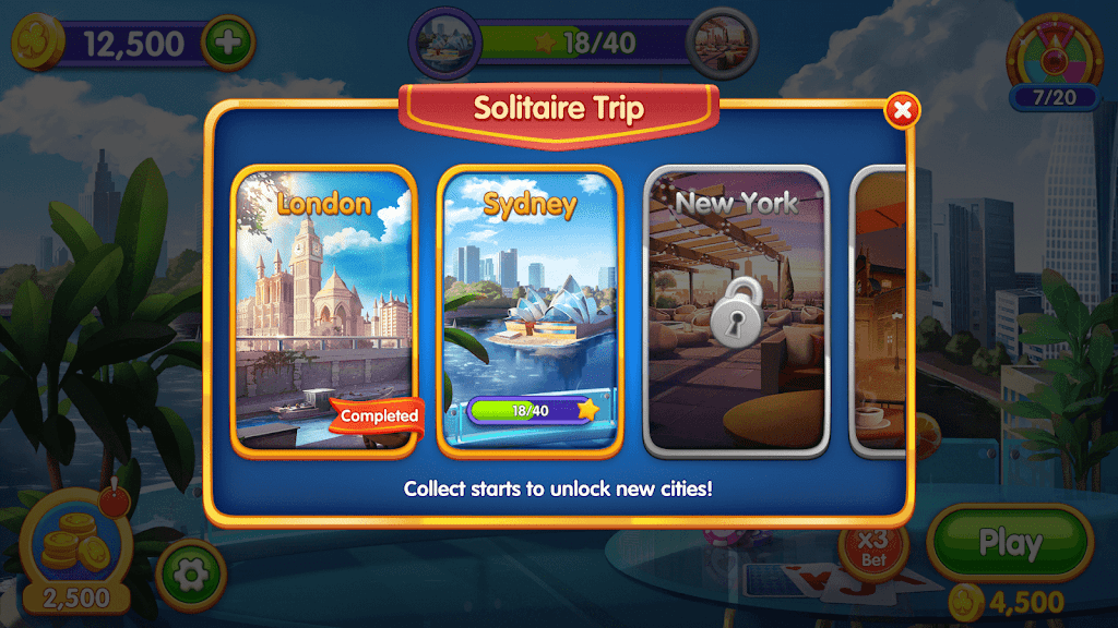 Solitaire Trip: Classic Tripeaks Card Game 螢幕截圖 3