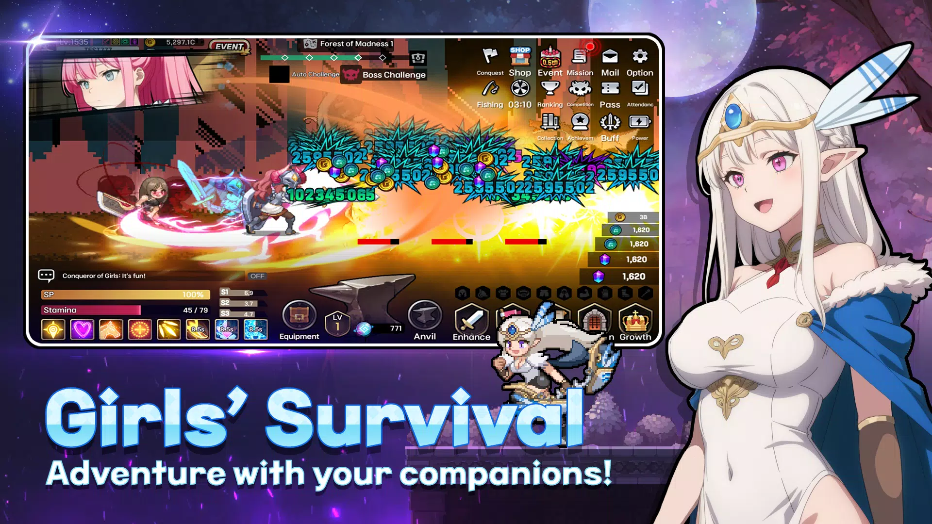 Conquest Girls: AFK Idle RPG Captura de tela 2