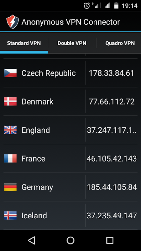 Schermata Anonymous VPN Connector 1