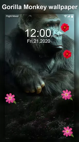 Gorilla Monkey Live Wallpaper Ekran Görüntüsü 2