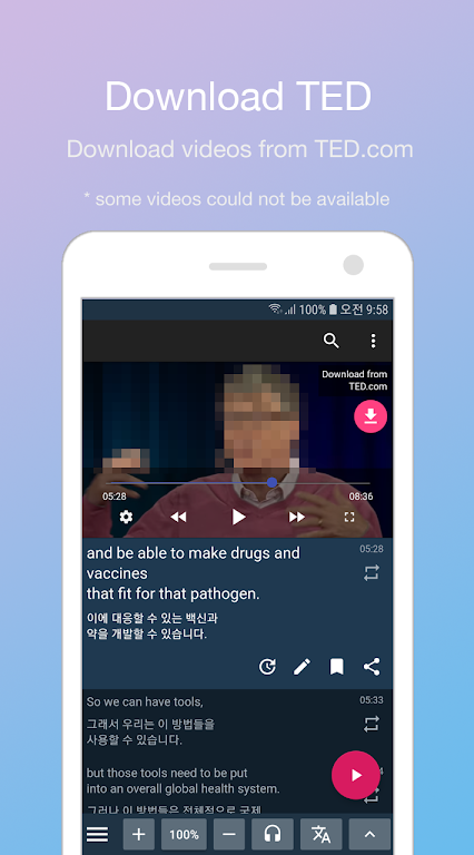 LingoTube dual caption player Mod ภาพหน้าจอ 2