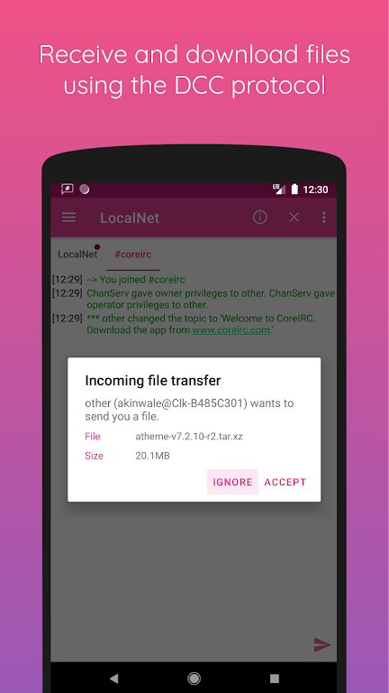 CoreIRC Mod ภาพหน้าจอ 2