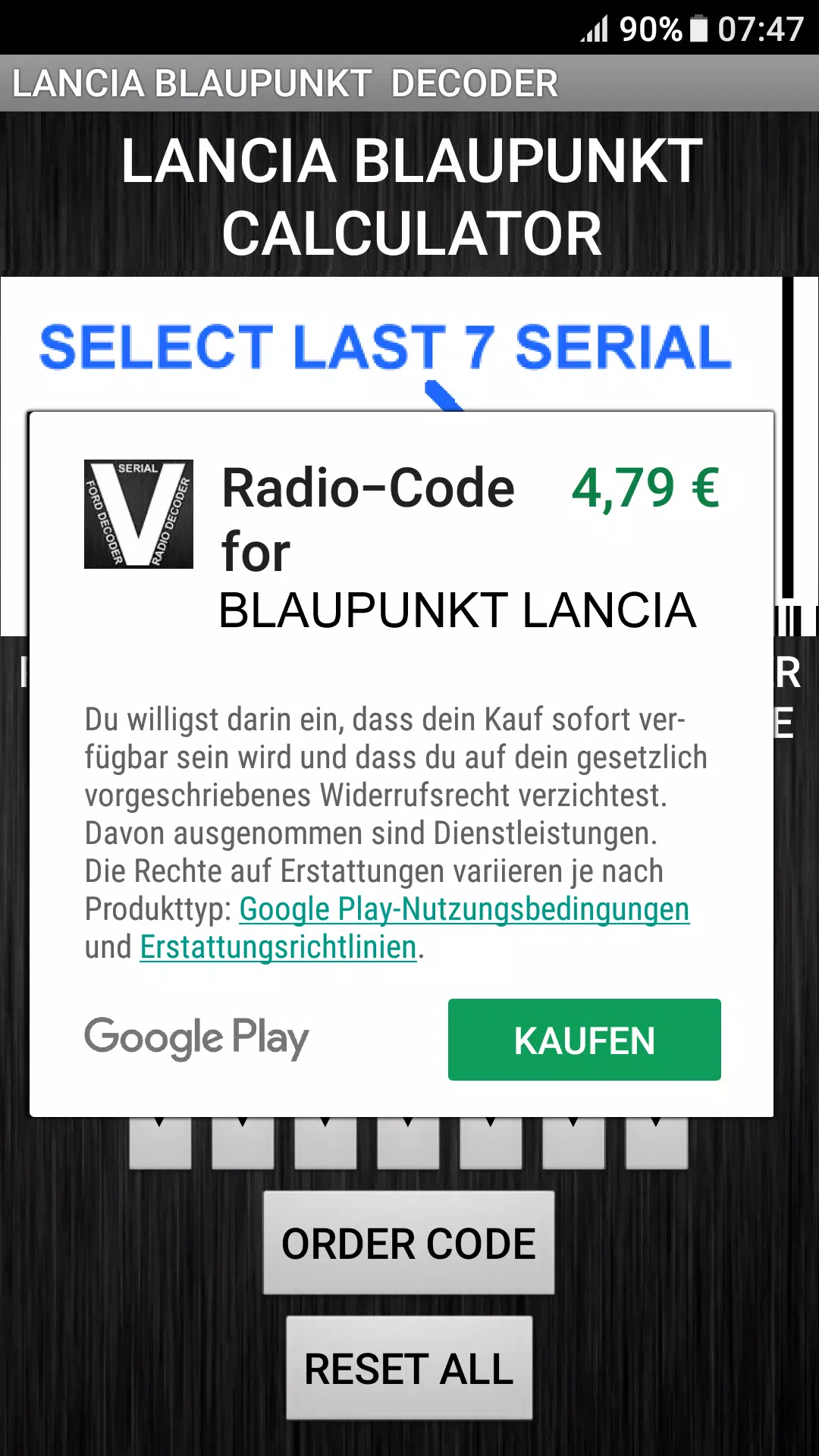 Blaupunkt Lancia Radio Code Zrzut ekranu 3