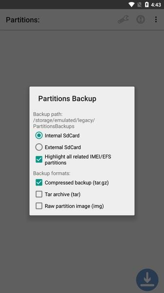 Partitions Backup and Restore Screenshot 0