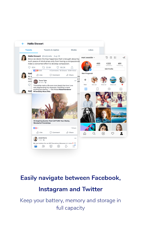 Social One - Facebook, Instagram & Twitter ภาพหน้าจอ 0