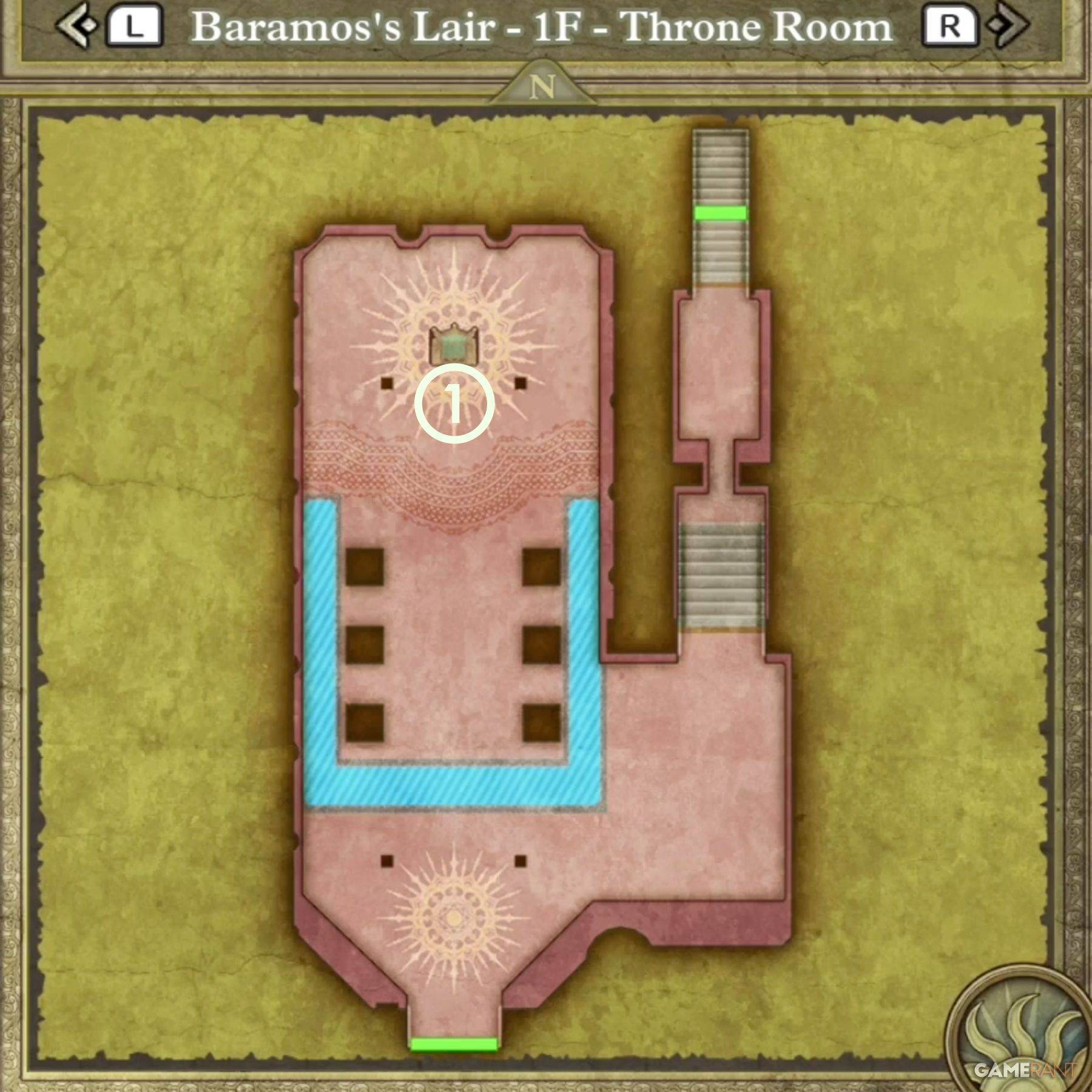 Image: Map highlighting treasure locations in the Throne Room