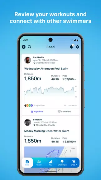 Swim.com: Workouts & Tracking Screenshot 1