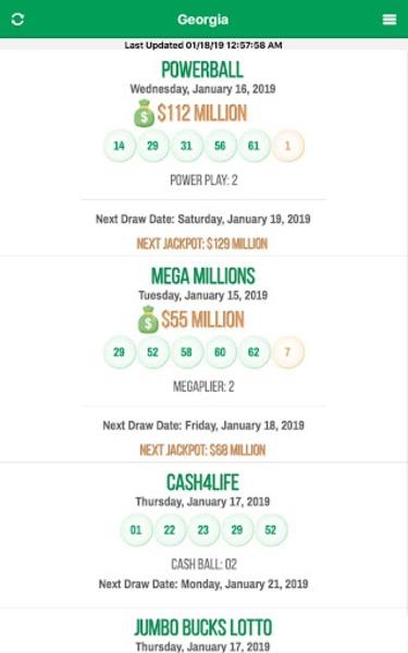 Lottery Results Screenshot 3