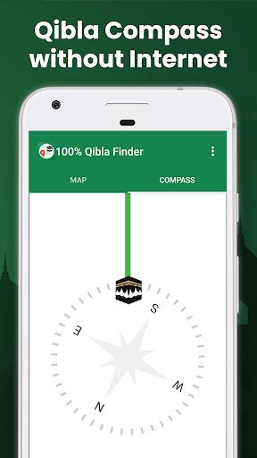 100% Qibla Finder स्क्रीनशॉट 0