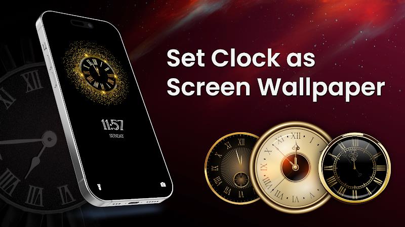 Analog Clock Wallpaper：3DClock Schermafbeelding 3