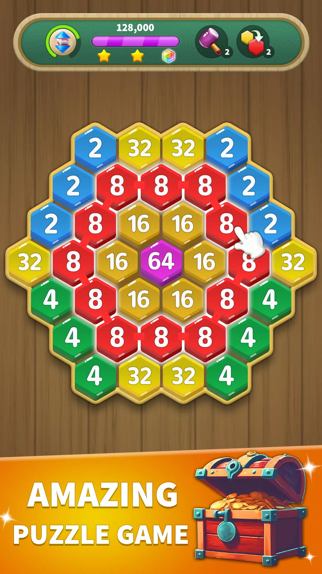 Hexa Connect: 2048 Puzzle Tangkapan skrin 0