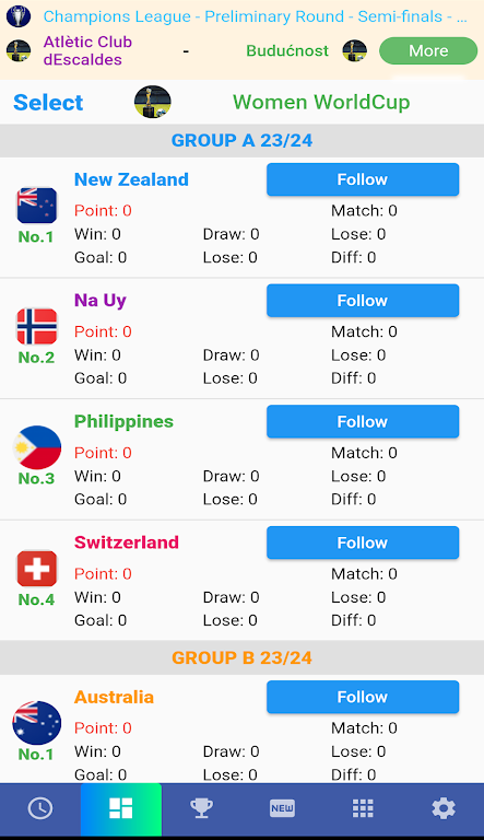 Female Cup Matches 스크린샷 1