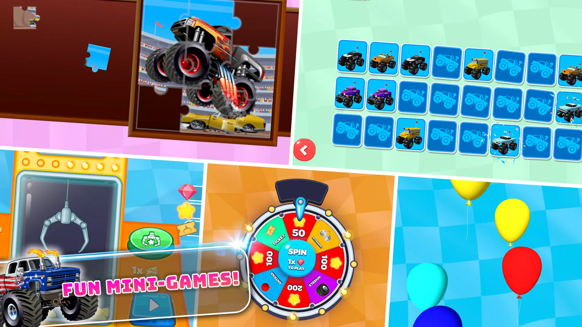 Monster Trucks Kids Race Game 스크린샷 3