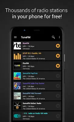 Internet Radio Player - TuneFm スクリーンショット 0