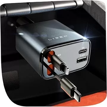 Bộ sạc xe Lisen với cáp có thể thu vào dưới $ 15