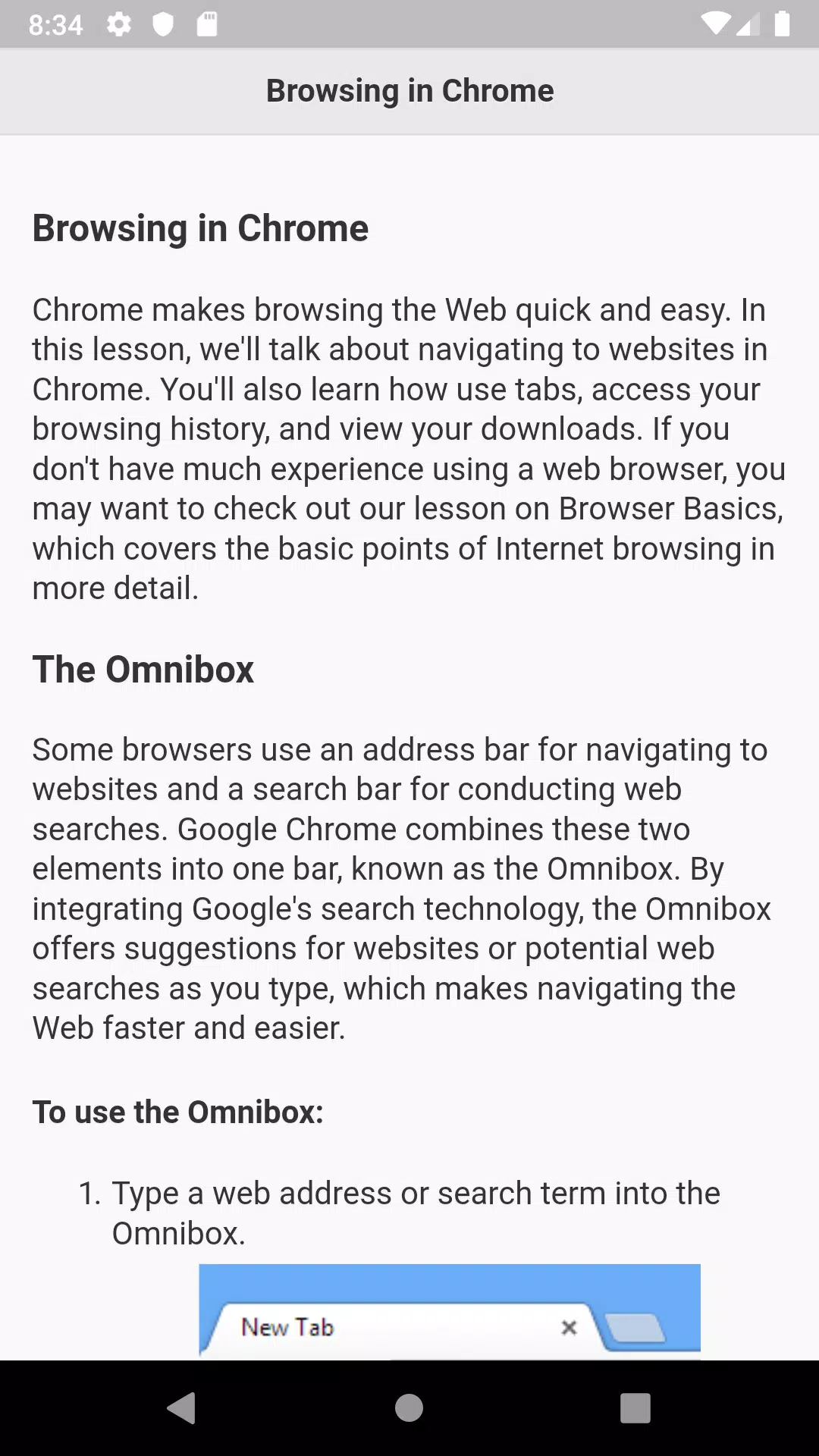 Tutorials for Web Browser 螢幕截圖 3