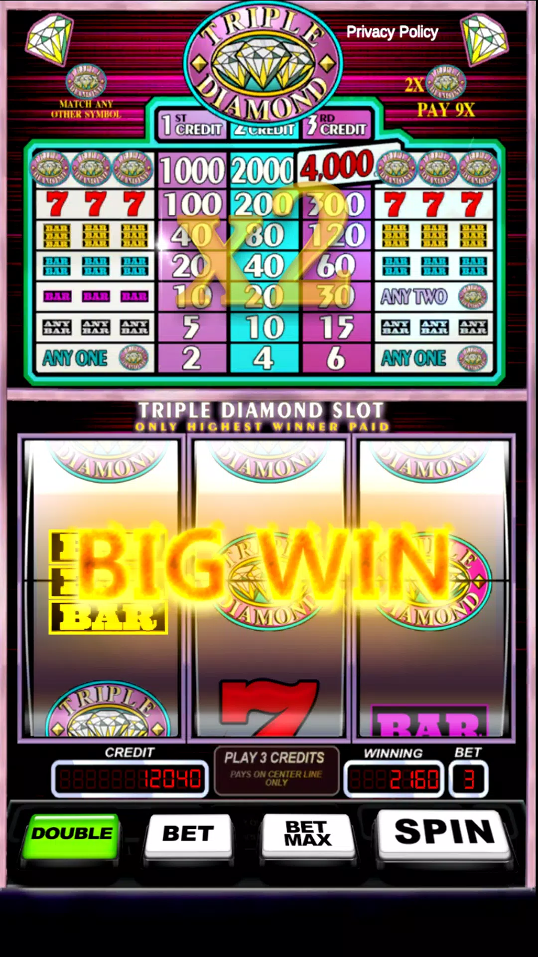 Triple Pay Diamond Slot 螢幕截圖 0