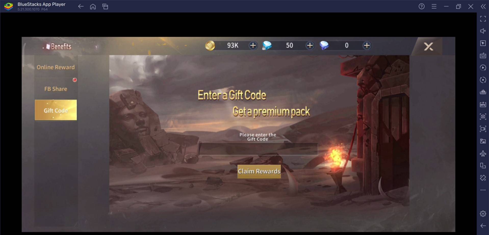 Devil Hunter:Raider - Redeem Code Interface