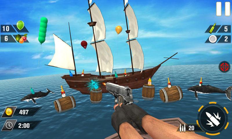 Bottle Gun Shooter Game Mod Скриншот 2
