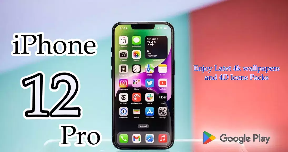 iPhone 12 Pro Launcher Themes ဖန်သားပြင်ဓာတ်ပုံ 2