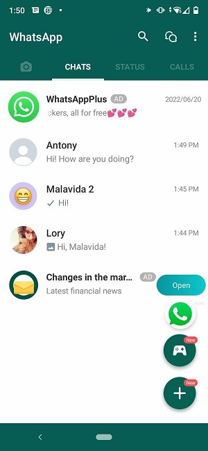 WhatsApp Plus v18 Captura de tela 1