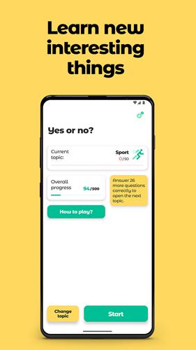 Schermata Yes or No? Trivia with facts. 1