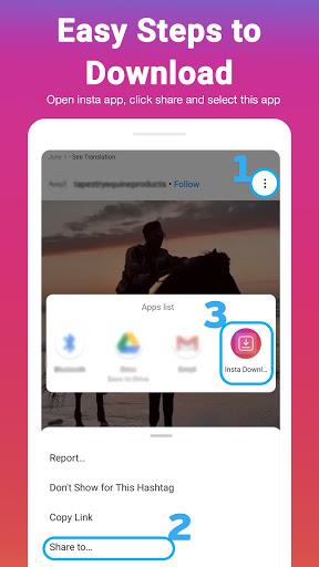 Video Downloader For Insta - IG Stories, Reels ဖန်သားပြင်ဓာတ်ပုံ 1