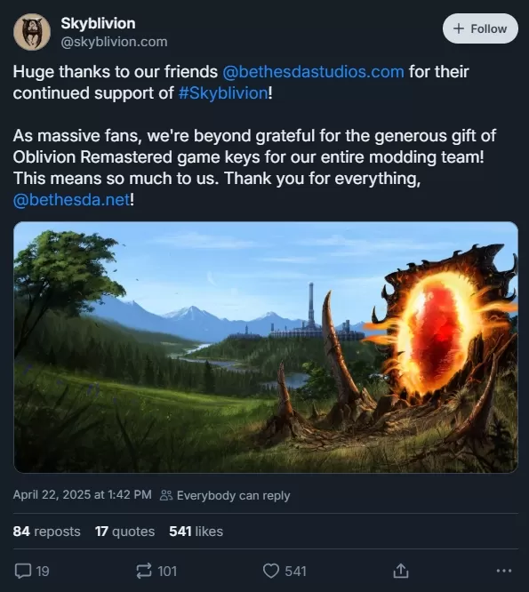 Bethesda Grants Skyblivion Team Oblivion Remastered Keys