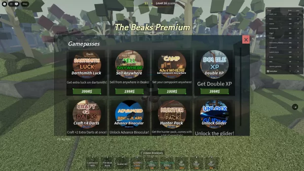 The shop in Roblox Beaks