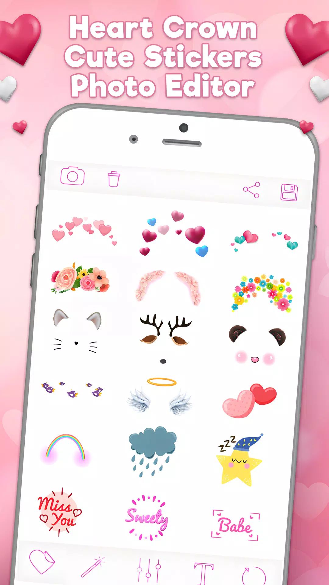 Heart Emoji & Photo Stickers Ekran Görüntüsü 0