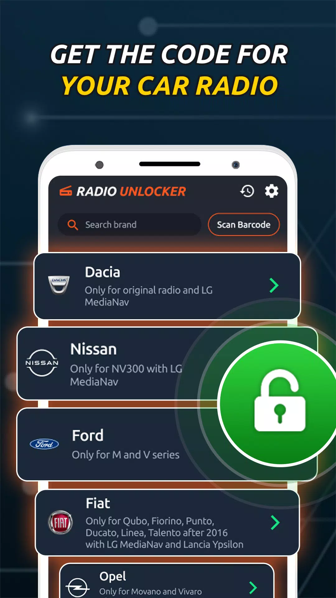 Radio Code Generator Unlocker 스크린샷 1