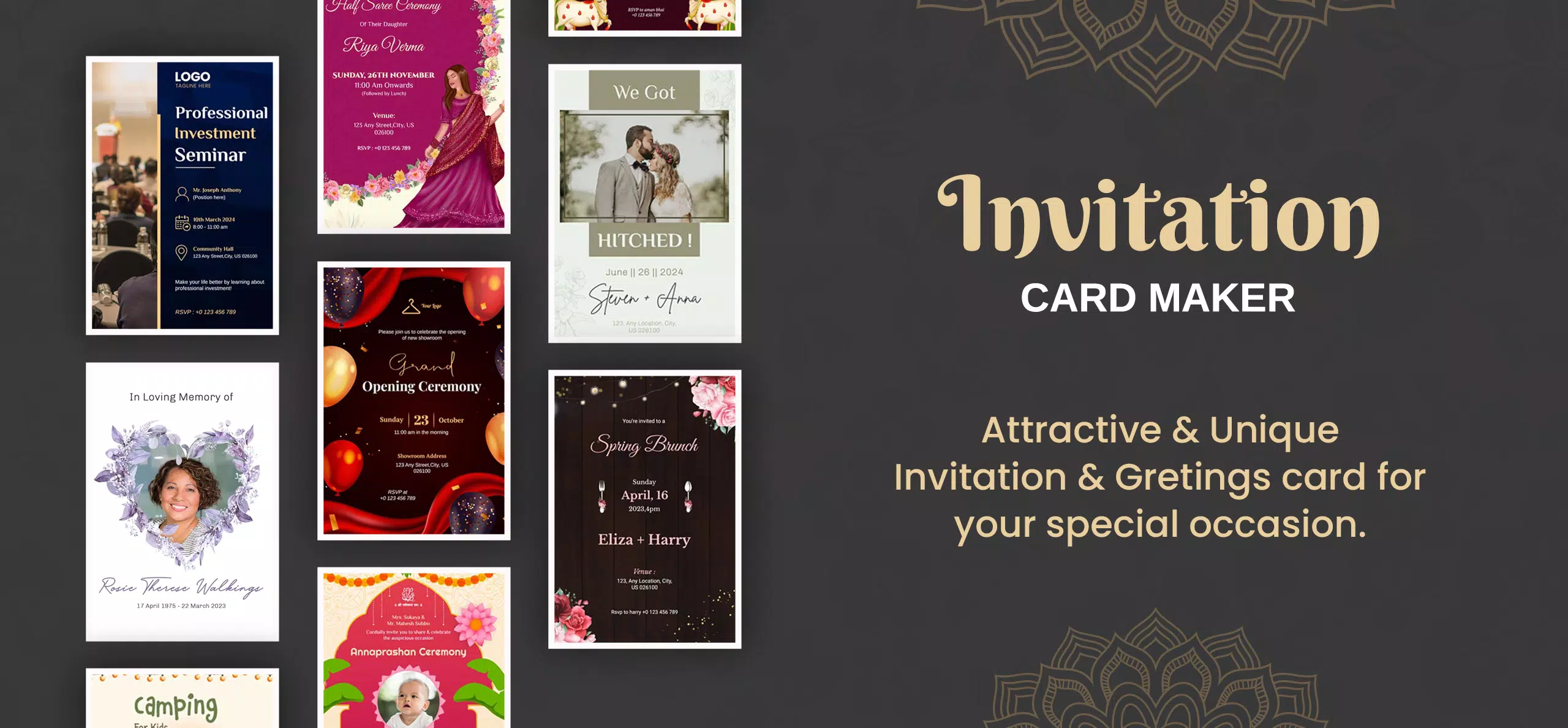 Invitation Card Maker & Design ဖန်သားပြင်ဓာတ်ပုံ 0