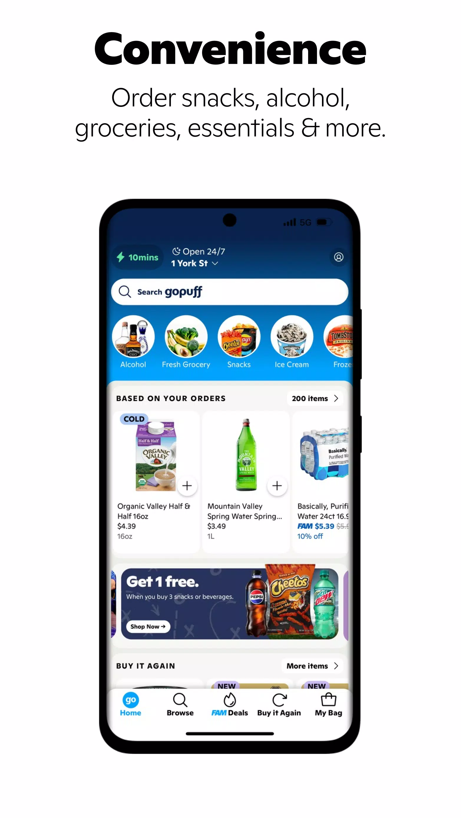 Gopuff—Alcohol & Food Delivery Captura de tela 1