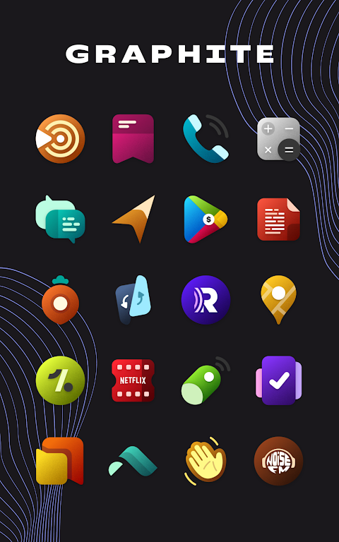Graphite Icon Pack Mod Captura de pantalla 3