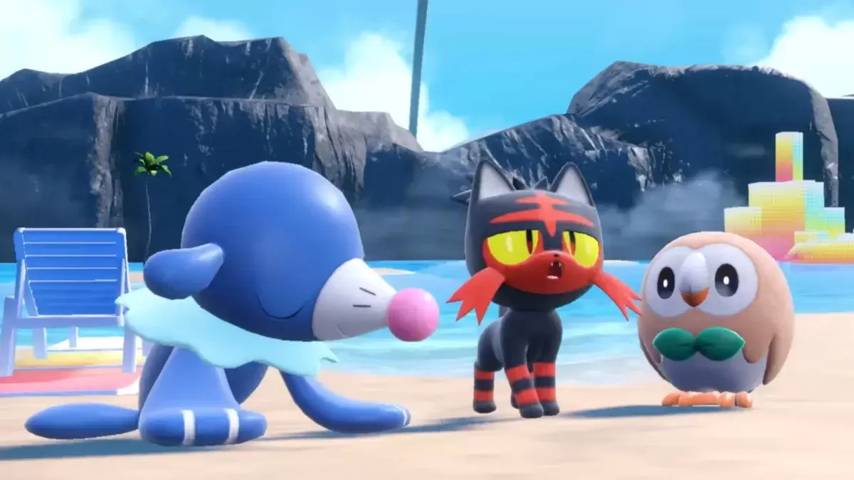 Gen 7 Starters Popplio, Litten และ Rowlet ในPokémon Scarlet & Violet