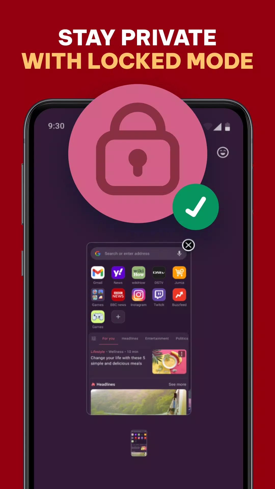 Opera Mini 網頁瀏覽器 螢幕截圖 3