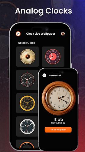 Analog Clock Wallpaper：3DClock Screenshot 0