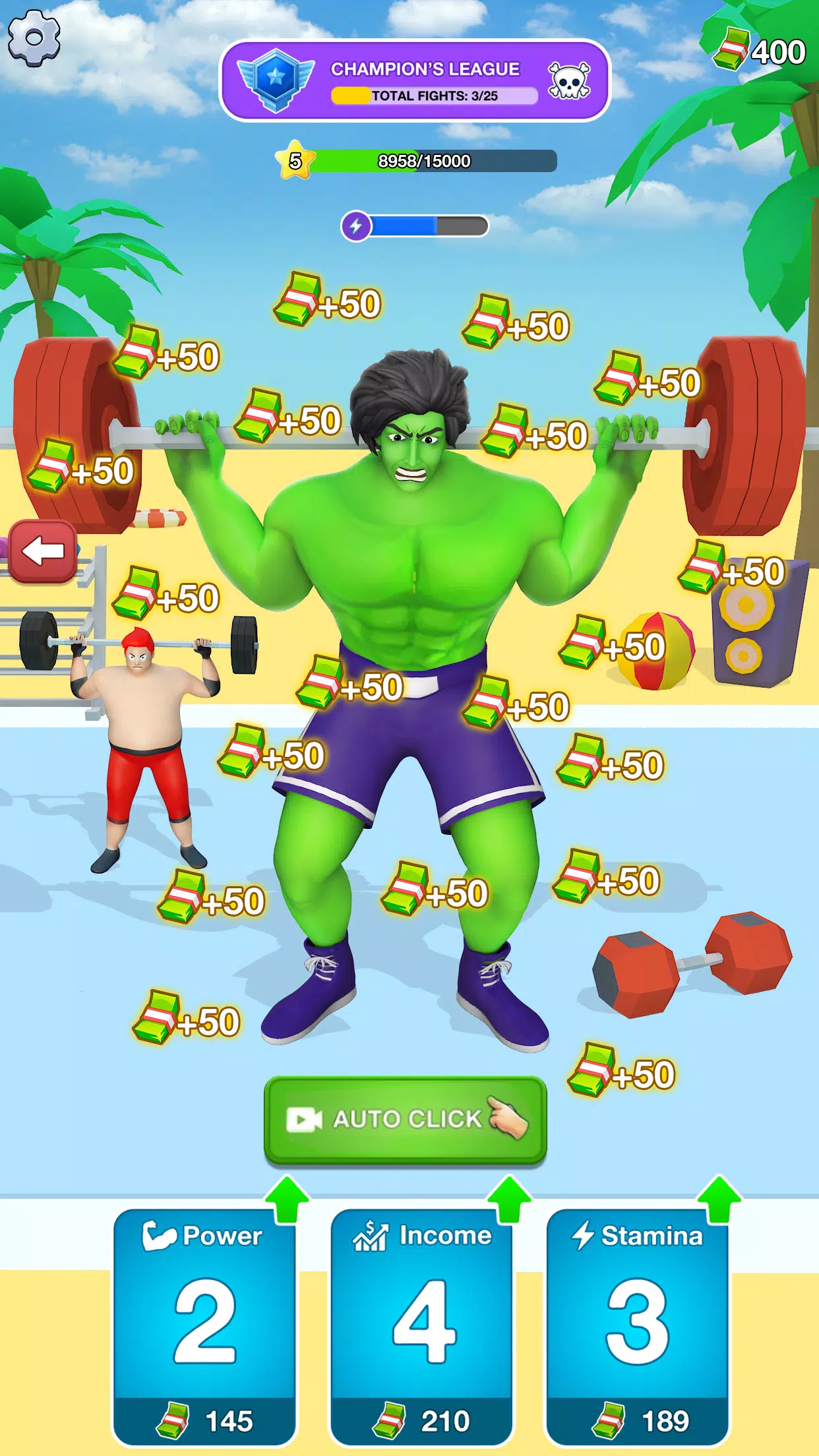 Gym Clicker Hero: Idle Muscles स्क्रीनशॉट 2